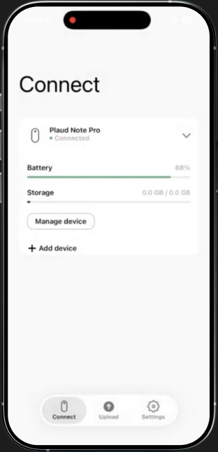 FieldSense app — connect a Plaud device to a field visit